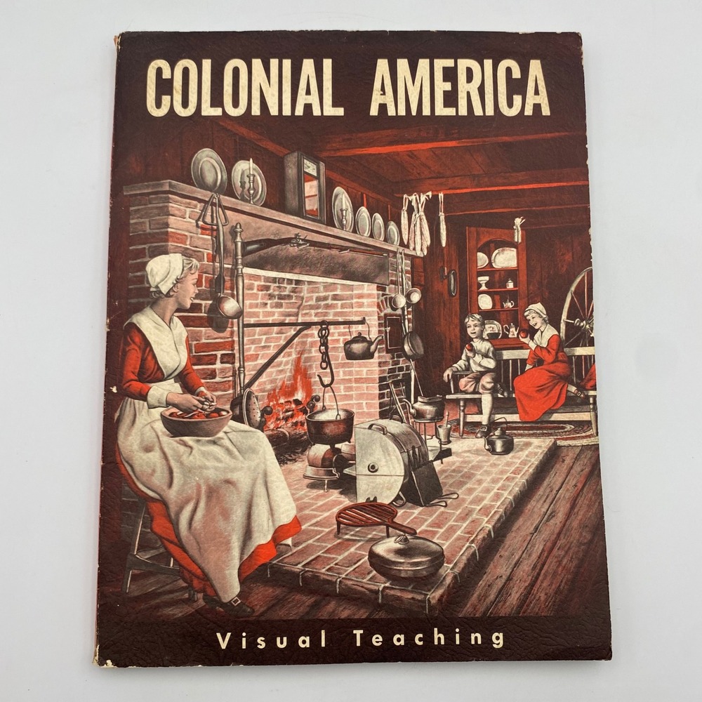 Vintage 1966 Colonial America Visual Teaching Portfolio Fideler Picture Plates